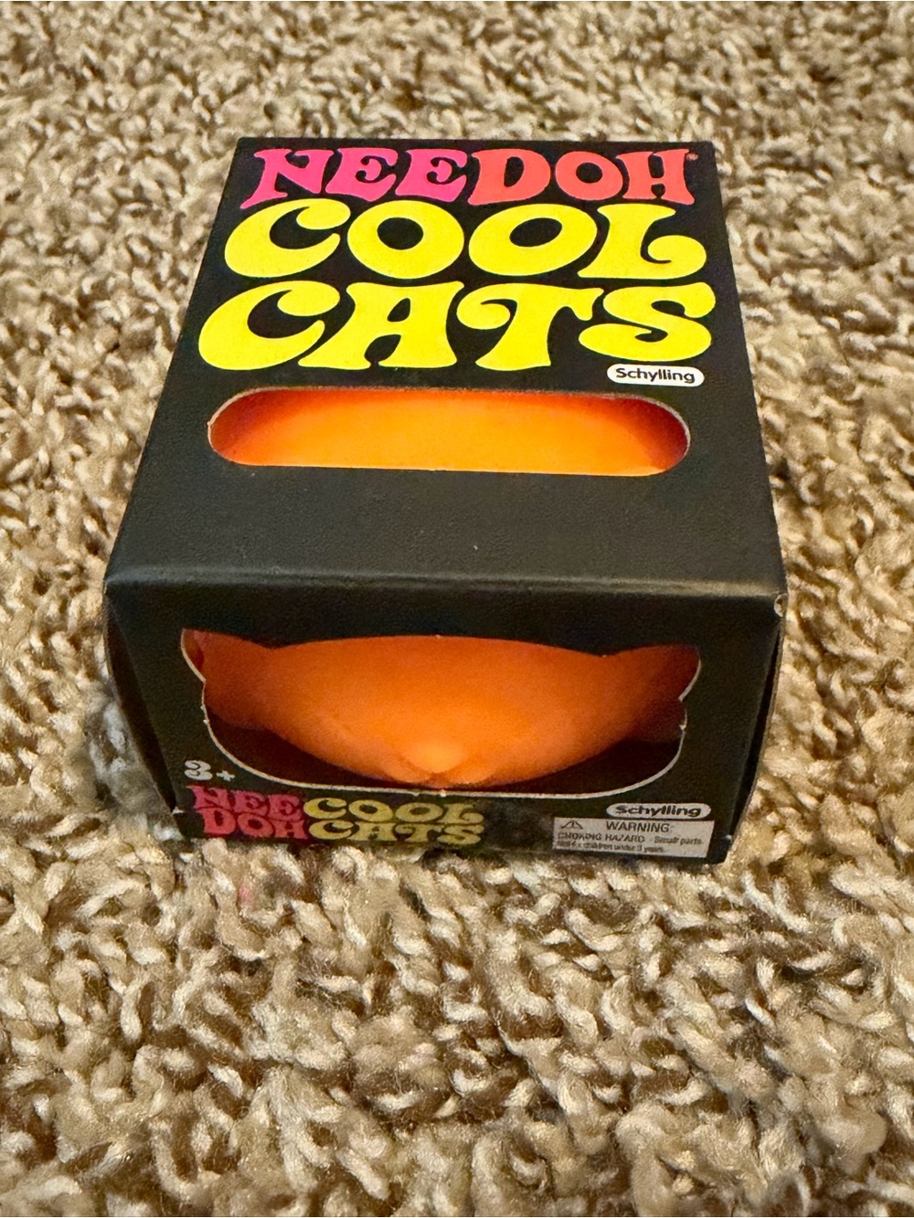 NeeDoh COOL CATS squishy Sensory Fidget Toy yellow/orange